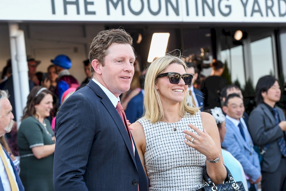 Matt & Kate celebrate after Archo's win in the Poseidon Stakes